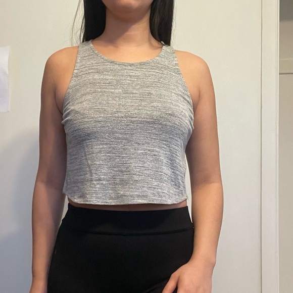 🖤 Dynamite Salt & Pepper Grey Crop Tank – Size Small 🖤 - Picture 2 of 12